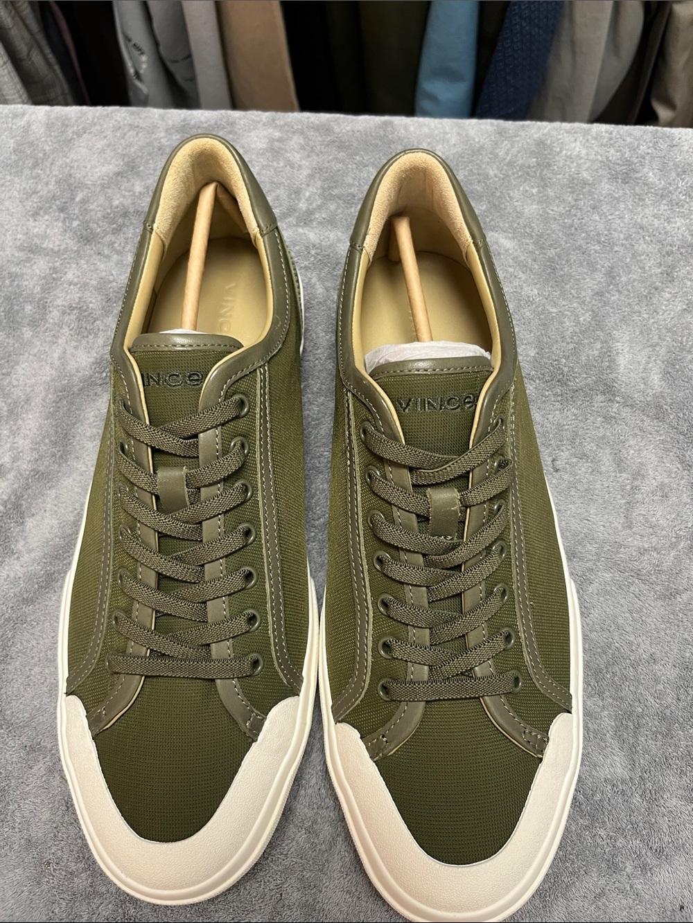 Vince Olive Smoke Fulton Low-Top Men's Sneakers New In Box - Picture 5 of 6